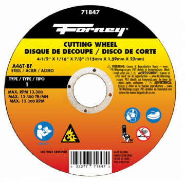 Image of item: Cut-Off Wheel metal 4.5"x1/16"x7/8"